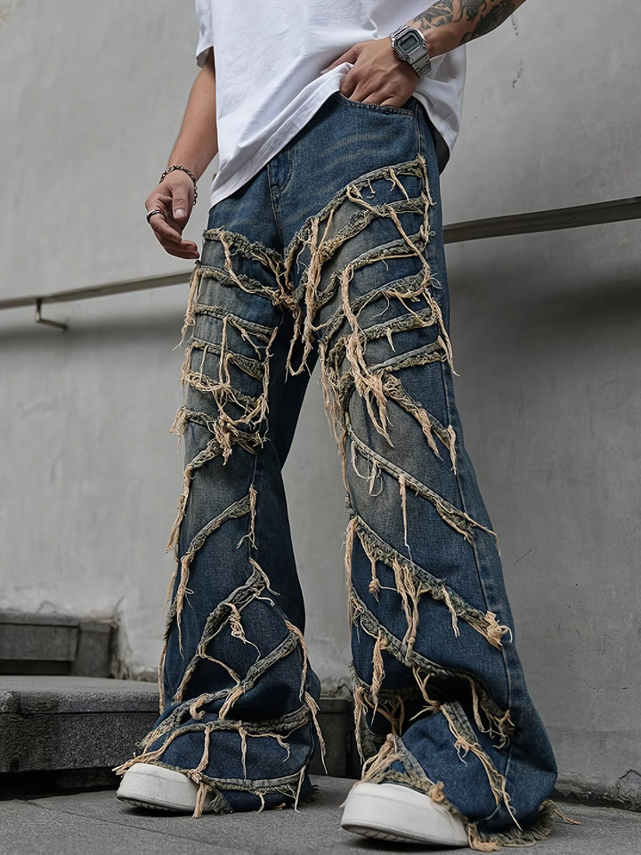 Casual Fringe Denim Jeans for Street Style