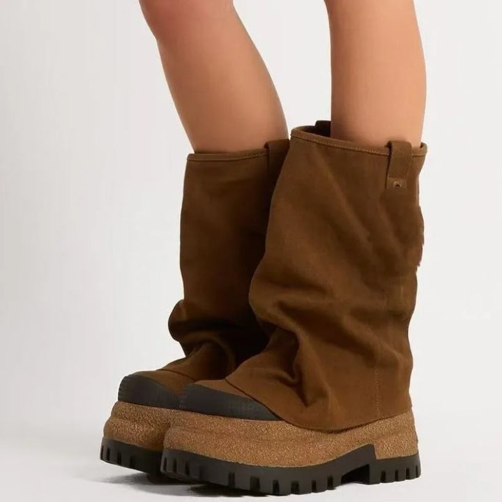 Vintage-Inspired Chunky Sole Combat Boots