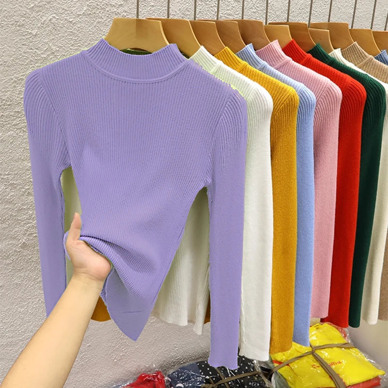 Classic Mock-Neck Pullover Sweater