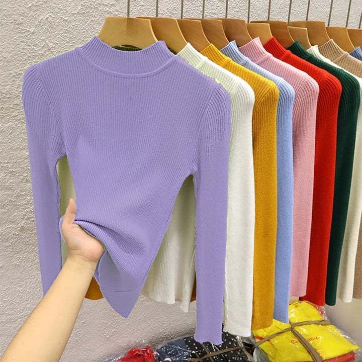 Classic Mock-Neck Pullover Sweater
