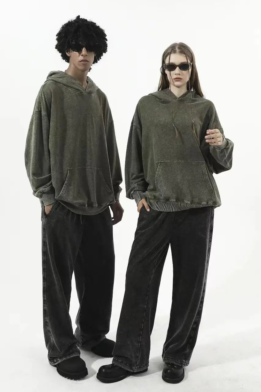 High Street Heavy Weight Washed Cotton Hoodies