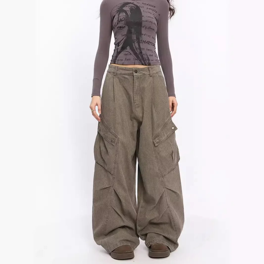 Retro Deconstructed Folded Pocket Cargo Pants