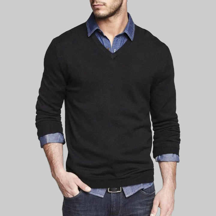 Lightweight Slim Fit V-Neck Pullover Sweater
