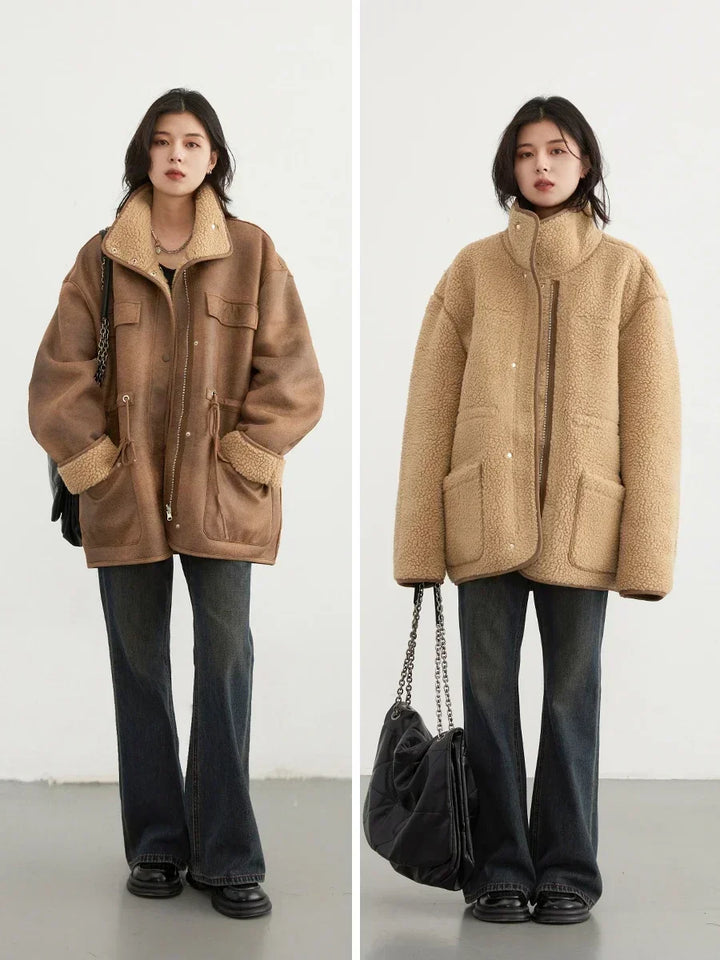 OKSIN Reversible Thick, Warm Suede Jacket