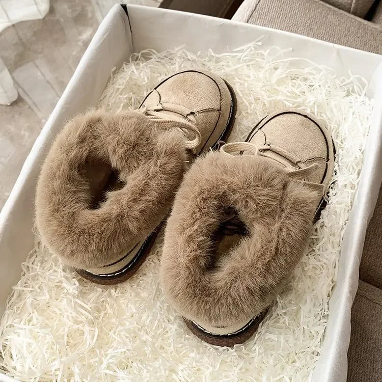 Waterproof Zipper Soft Fur Winter Boots