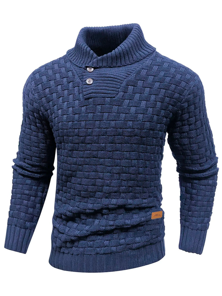 Relaxed Fit Ribbed Edge Crew Neck Knit Sweater