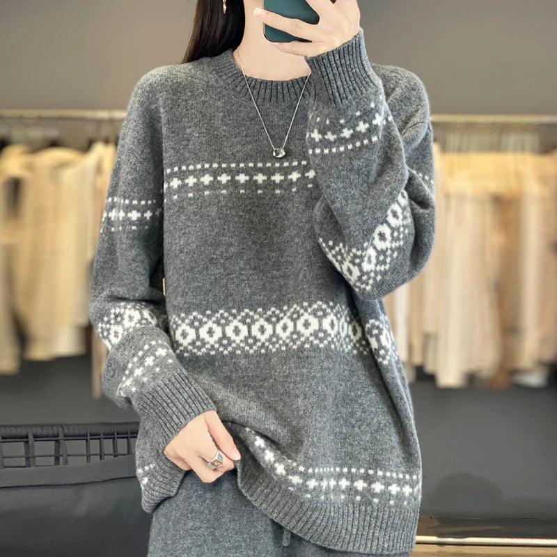 Cozy Oversized 100% Wool Knitted Sweater