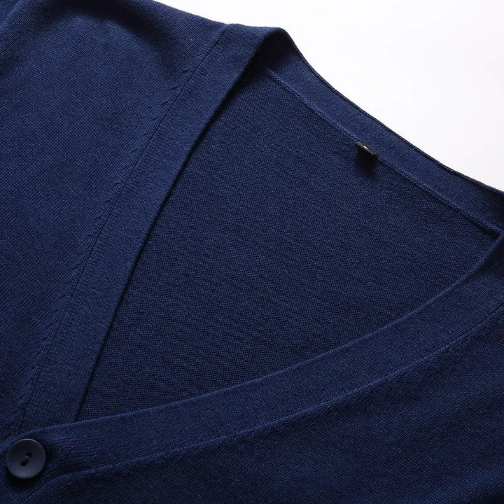 Lightweight Knitted V-Neck Cotton Sweater