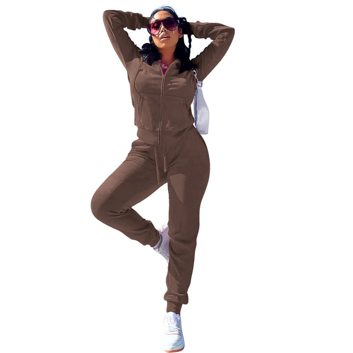 Hooded Velvet Jogger Set