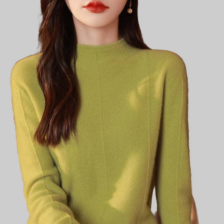 Solid Color Mock Neck Pullover Sweater