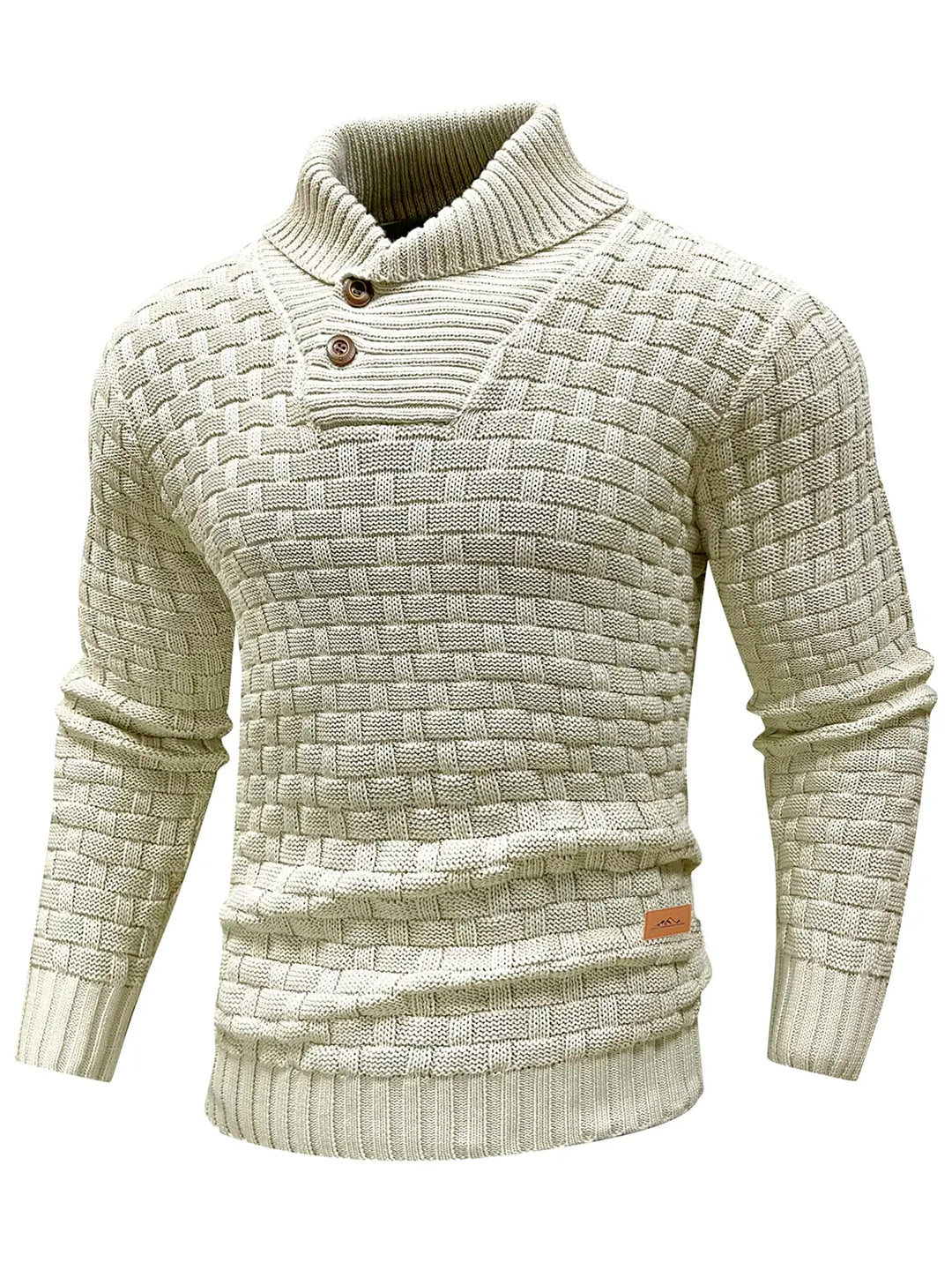 Relaxed Fit Ribbed Edge Crew Neck Knit Sweater