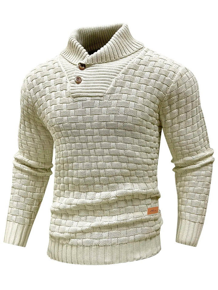 Relaxed Fit Ribbed Edge Crew Neck Knit Sweater