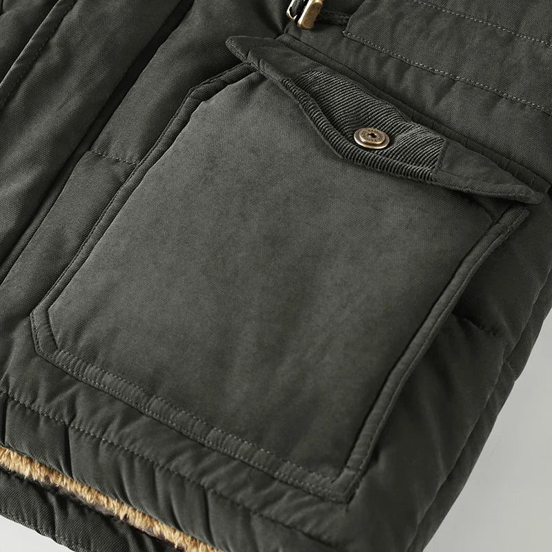 Thick Hooded Fleece Lined Military Winter Jacket