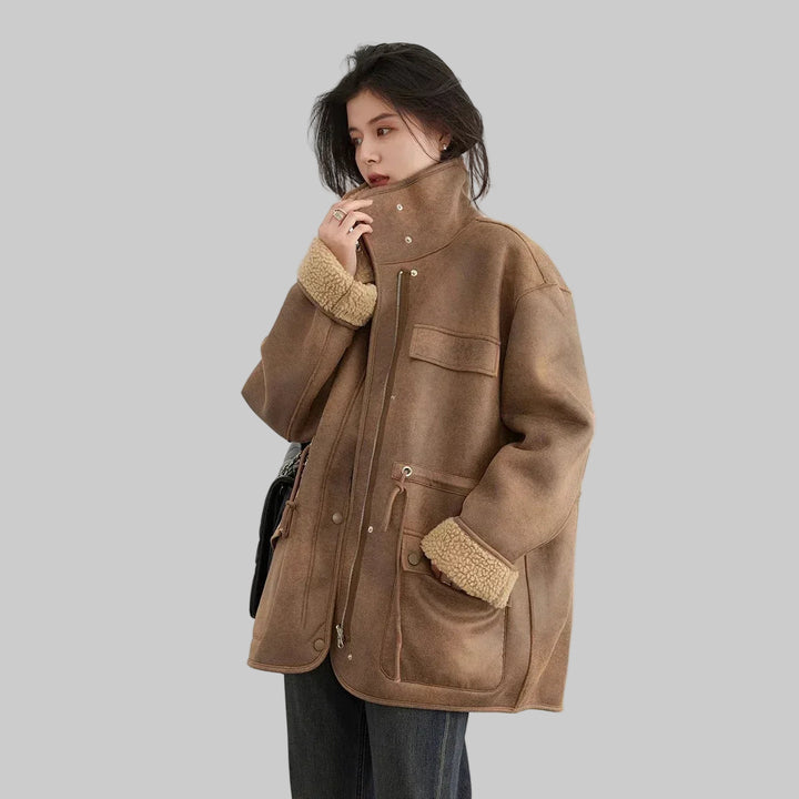 OKSIN Reversible Thick, Warm Suede Jacket