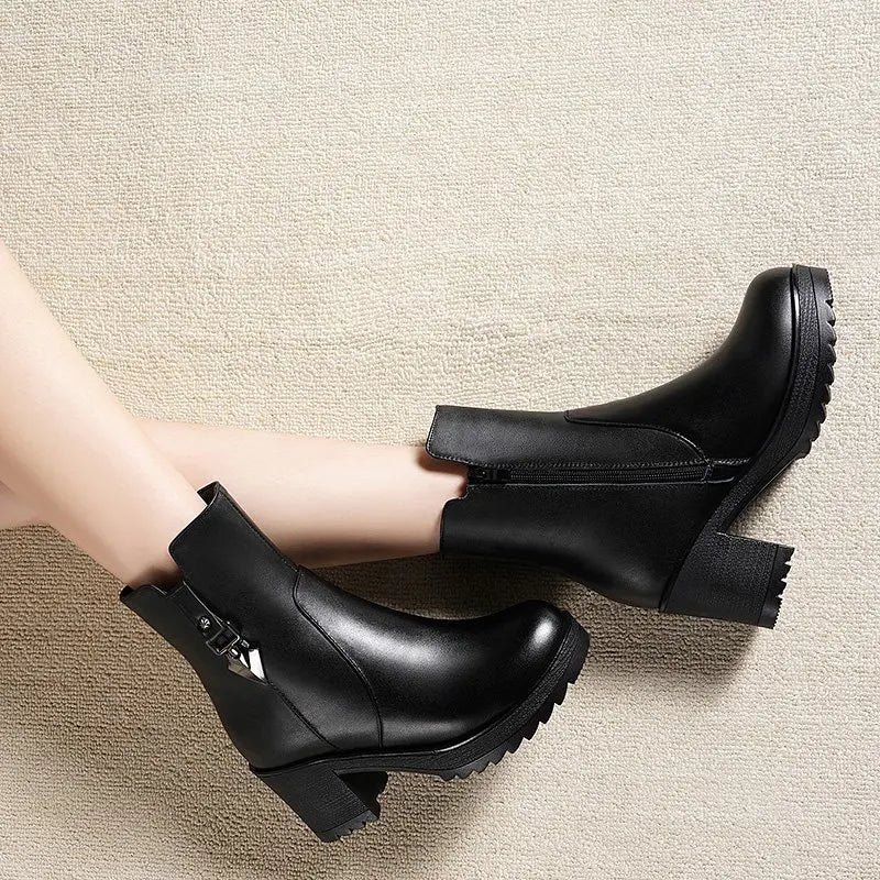 Fleece-Lined Mid-Calf Boots