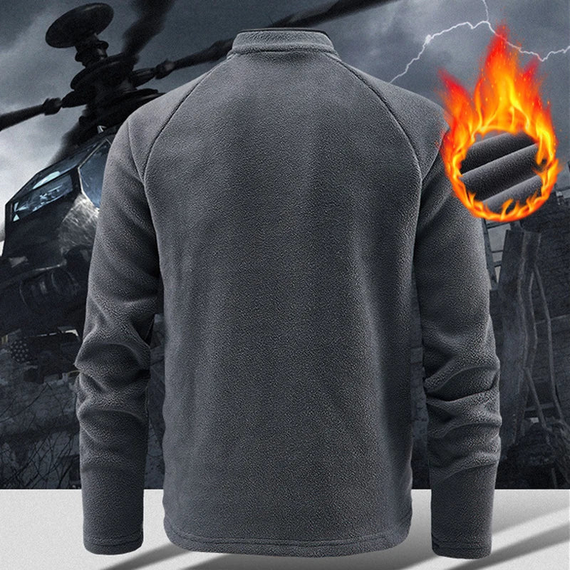 Stand Collar Zipper Fleece Pullover Jacket