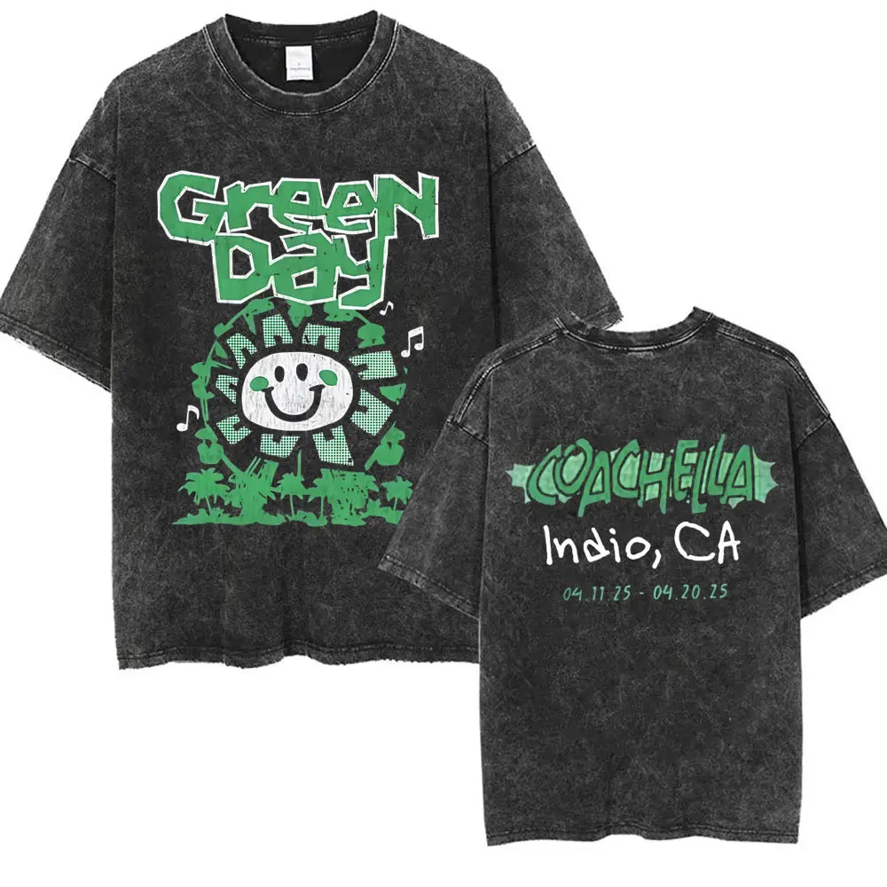 Washed Vintage Punk Green Day Tour 2025 Tees