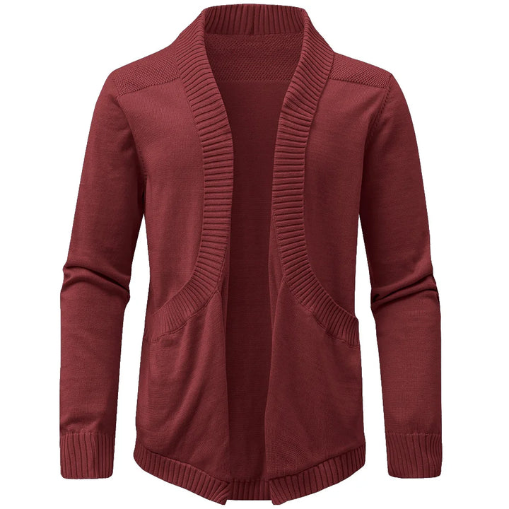 Classic V-Neck Solid Color Knit Cardigan