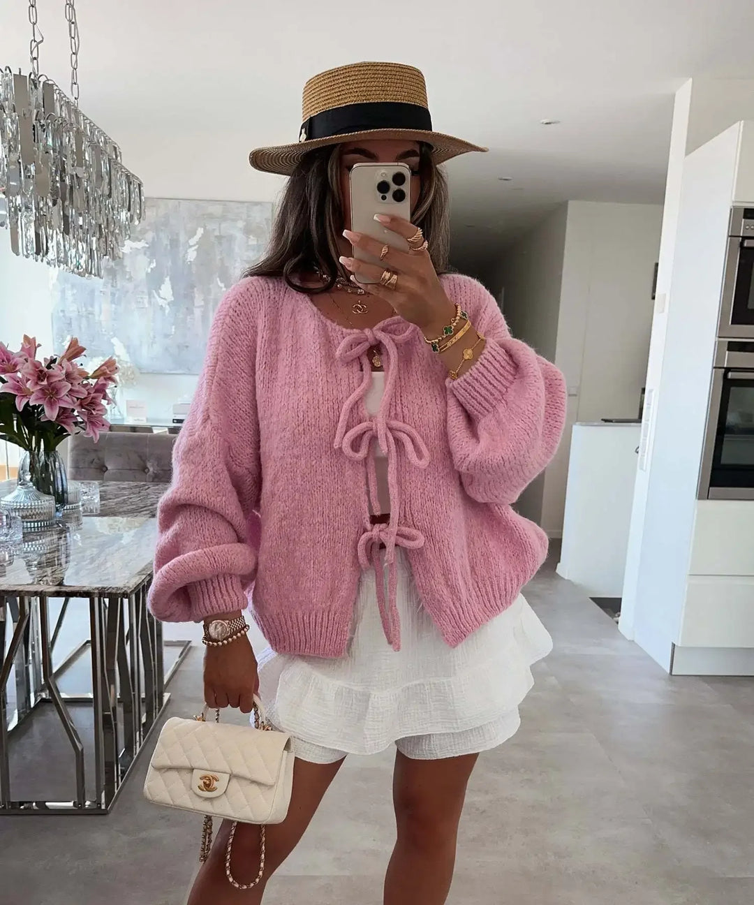 Chic Solid Color Knitted Cardigan Sweater