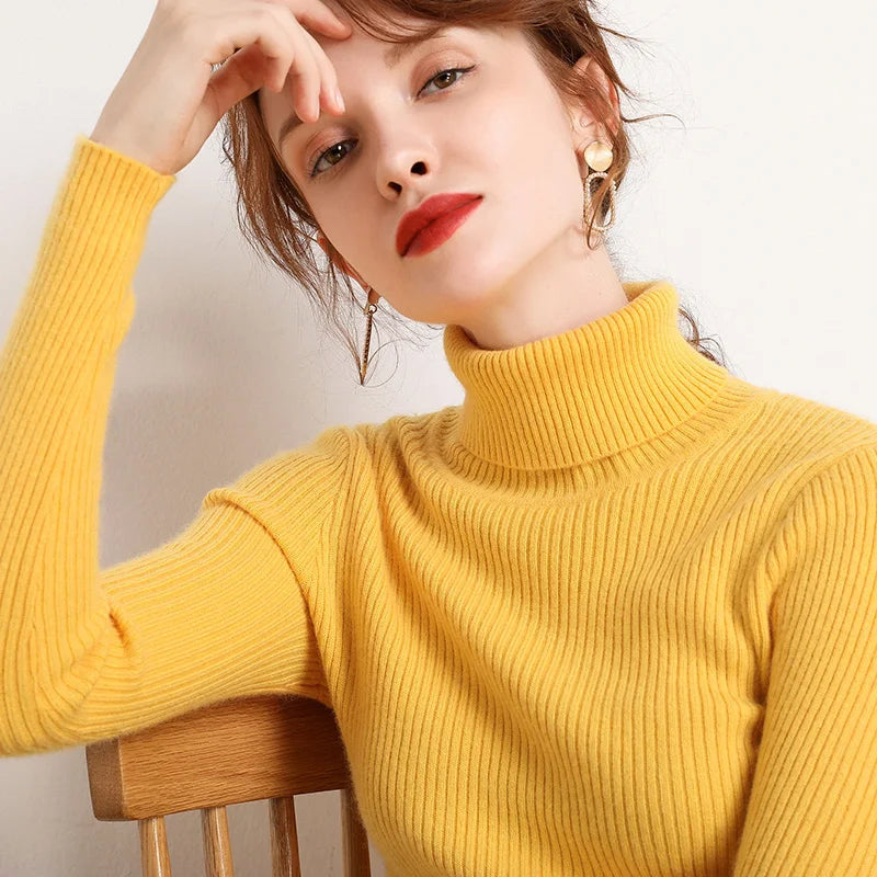 Cozy Cashmere Knit Turtleneck Sweater