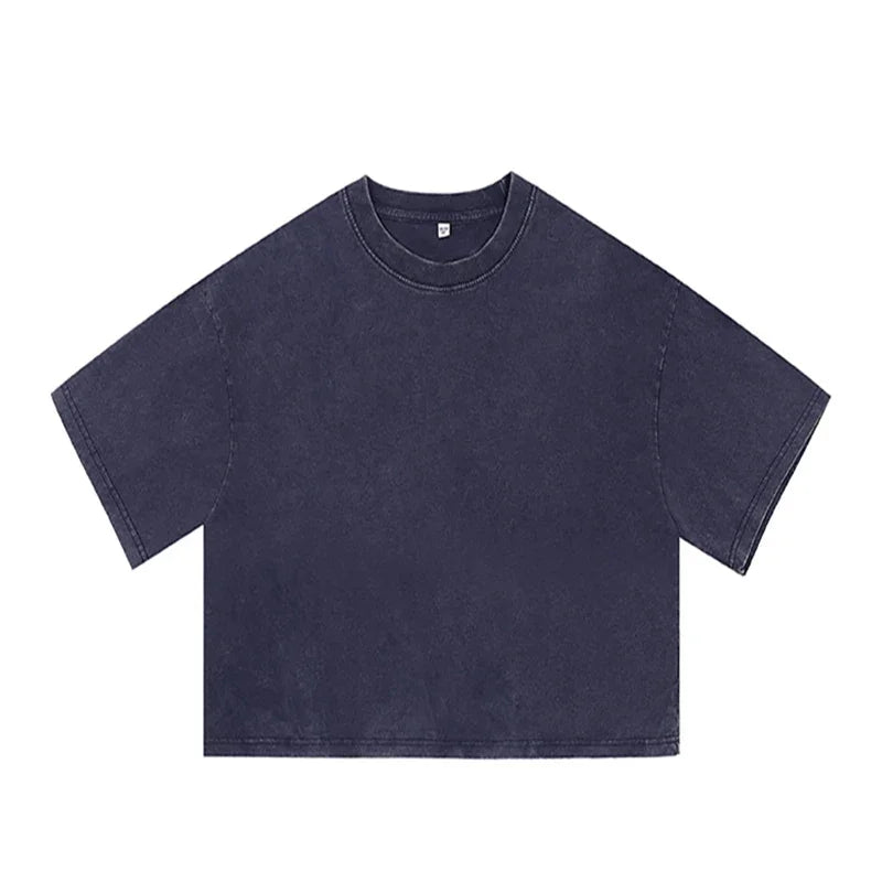 Acid Washed Short T-Shirt for Women