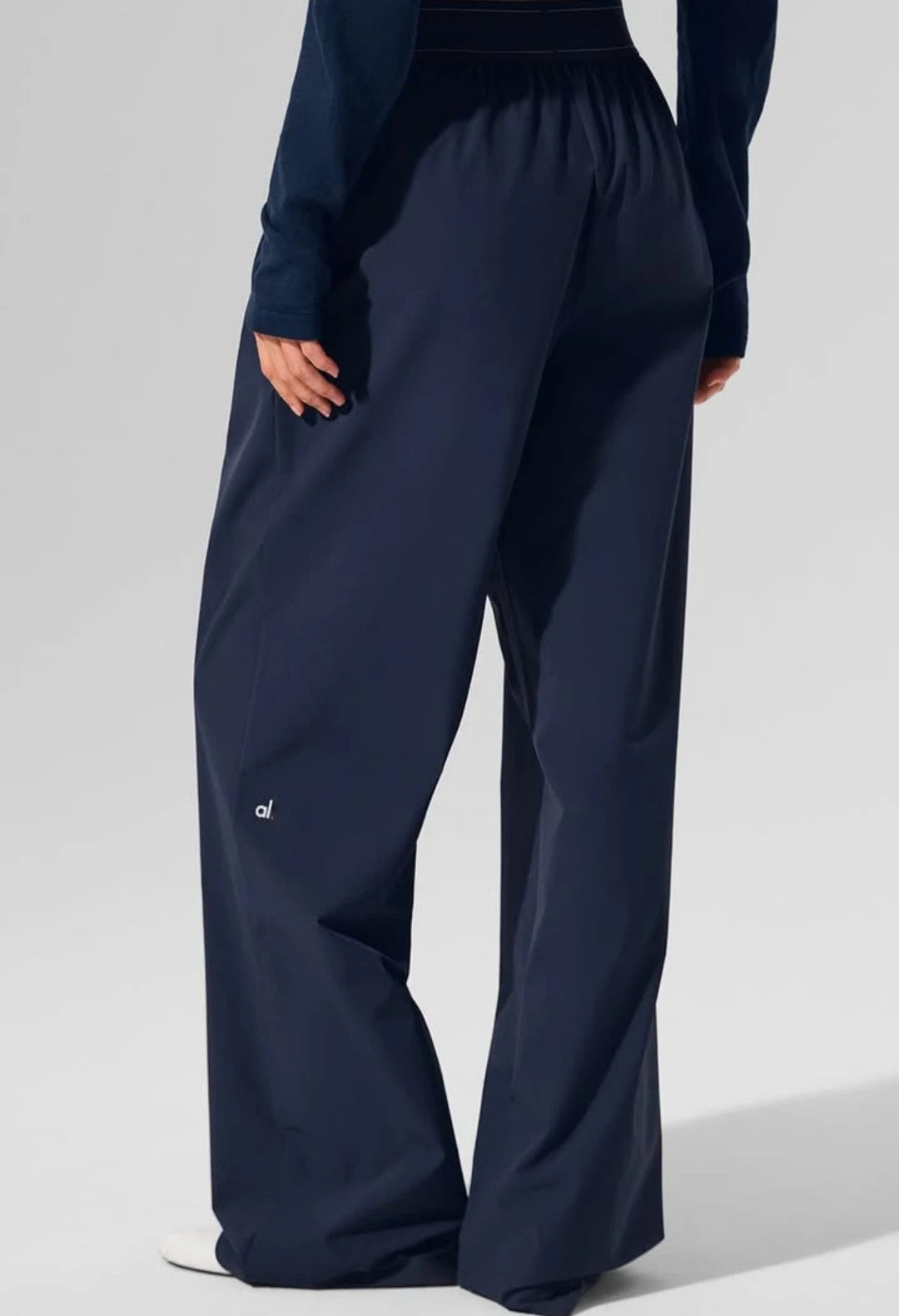 Wide Leg Baggy Sweatpants with Solid Elastic Waist
