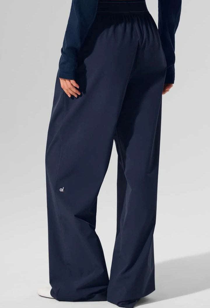 Wide Leg Baggy Sweatpants with Solid Elastic Waist