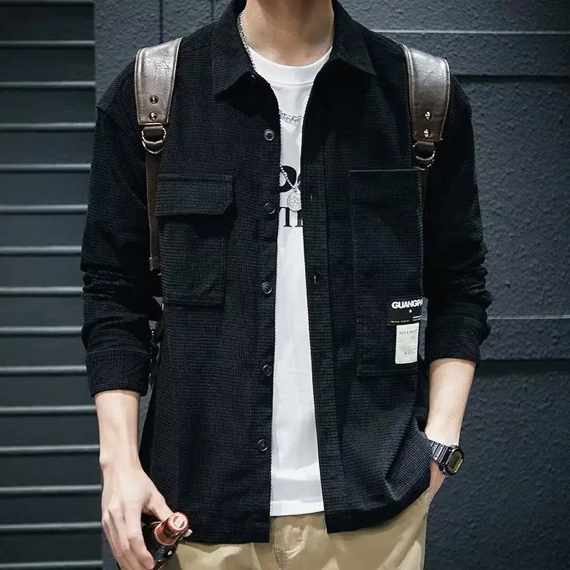 Classic Lapel Quilted Shirt Jacket