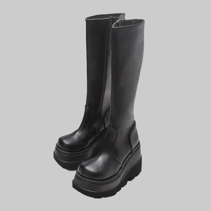Gothic Mid-Calf Thick-Soled Unisex Punk Boots