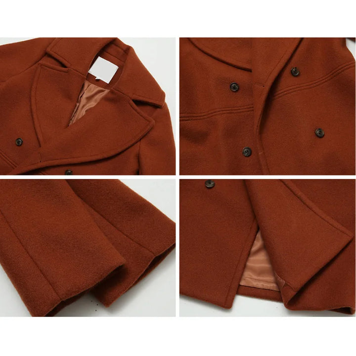 Elegant Thin Wool Blend Long Coat
