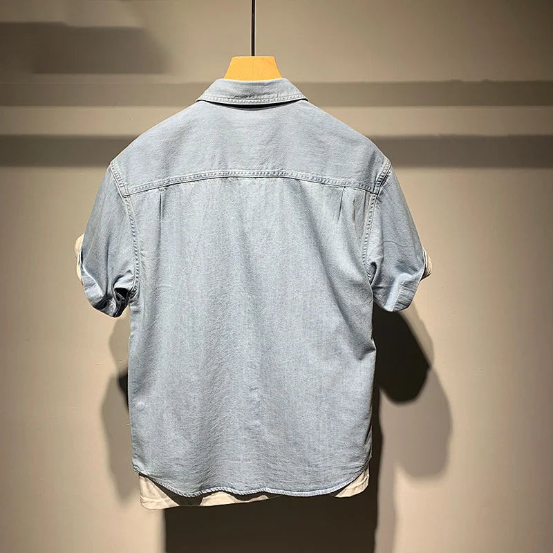 Spliced Wide-Fit Breathable Shirt