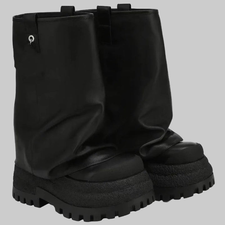 Vintage-Inspired Chunky Sole Combat Boots