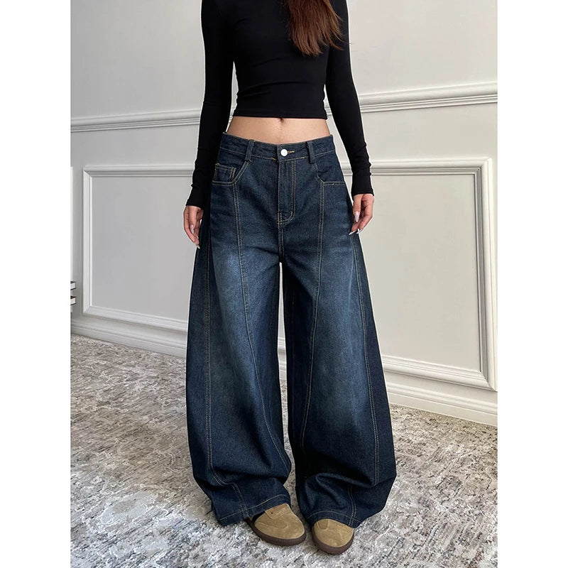 Retro Y2K Wide Leg Baggy Denim Jeans