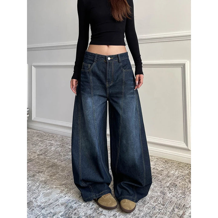 Retro Y2K Wide Leg Baggy Denim Jeans