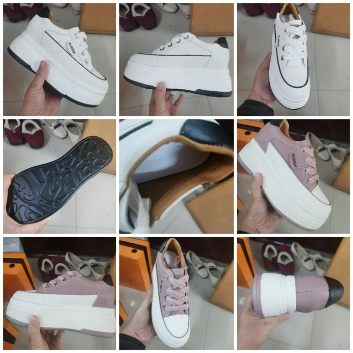 Cow Suede Platform Wedge Sneakers