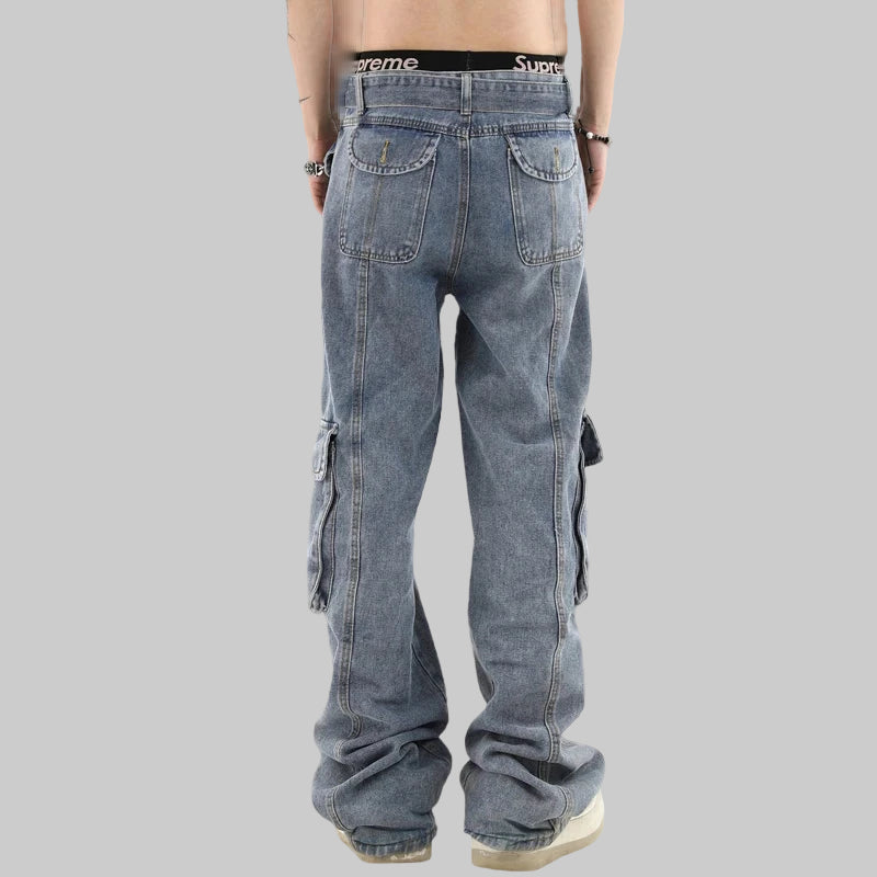 American Stereoscopic Multi-Pocket Jeans