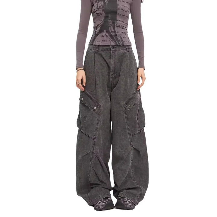 Retro Deconstructed Folded Pocket Cargo Pants