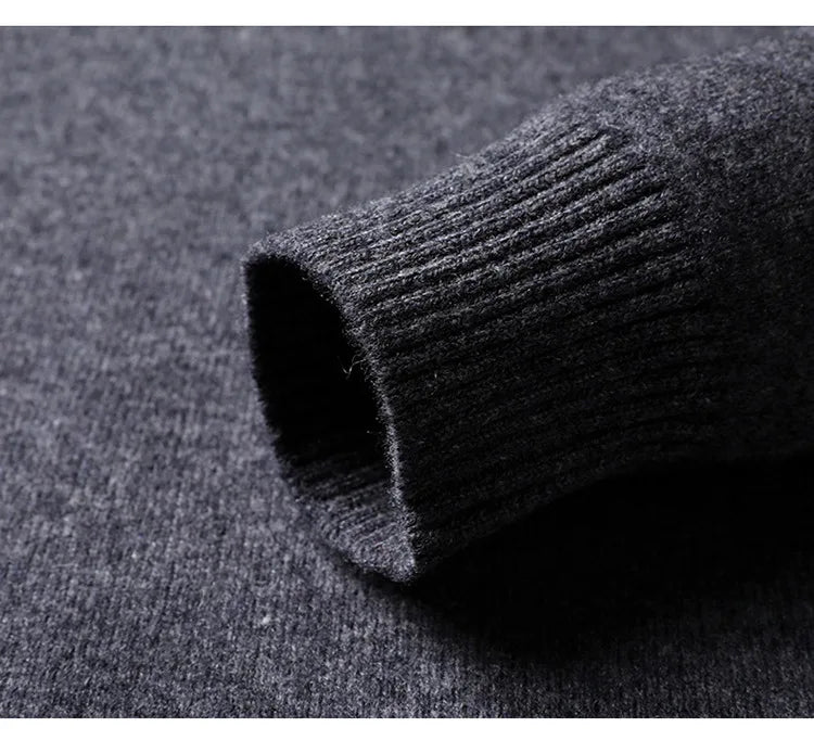 Knitted Cotton Blend Classic V-Neck Pullover