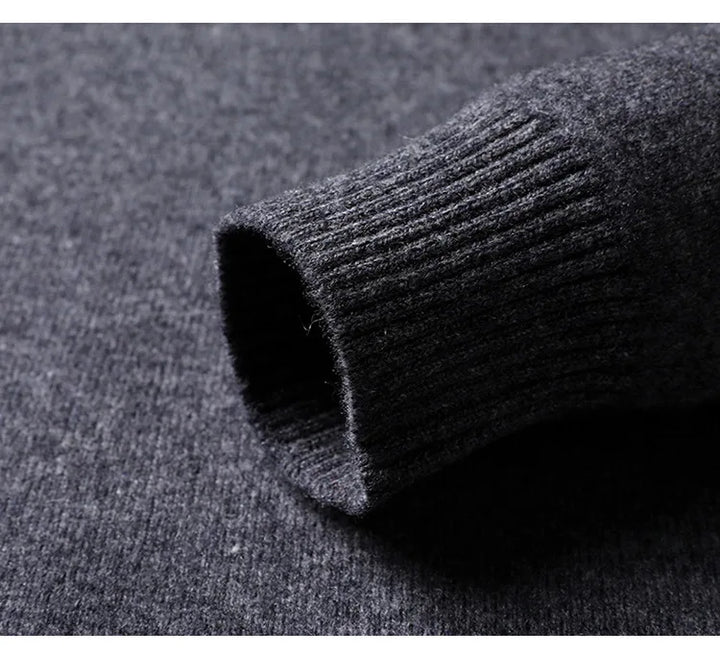 Knitted Cotton Blend Classic V-Neck Pullover