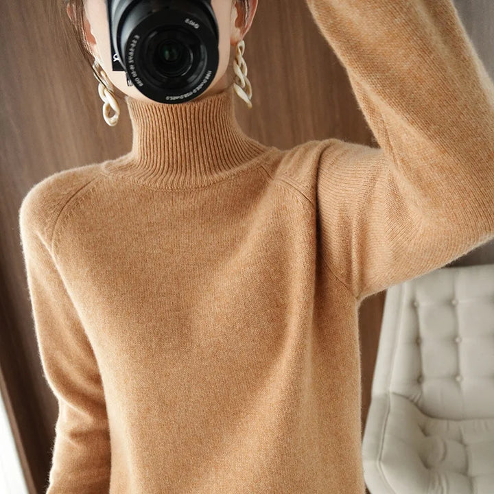 Essential Cashmere Merino Wool Mock Neck Sweater