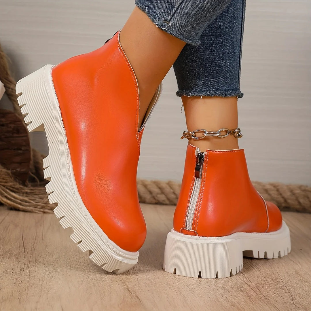Solid Color Versatile Ankle Rain Boots