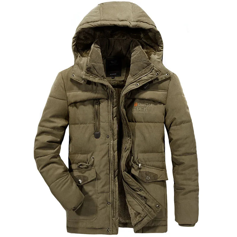 Thick Hooded Fleece Lined Military Winter Jacket