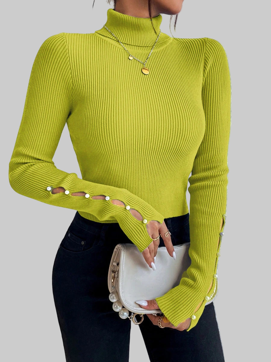 Spring Turtleneck Long Sleeve Sweater