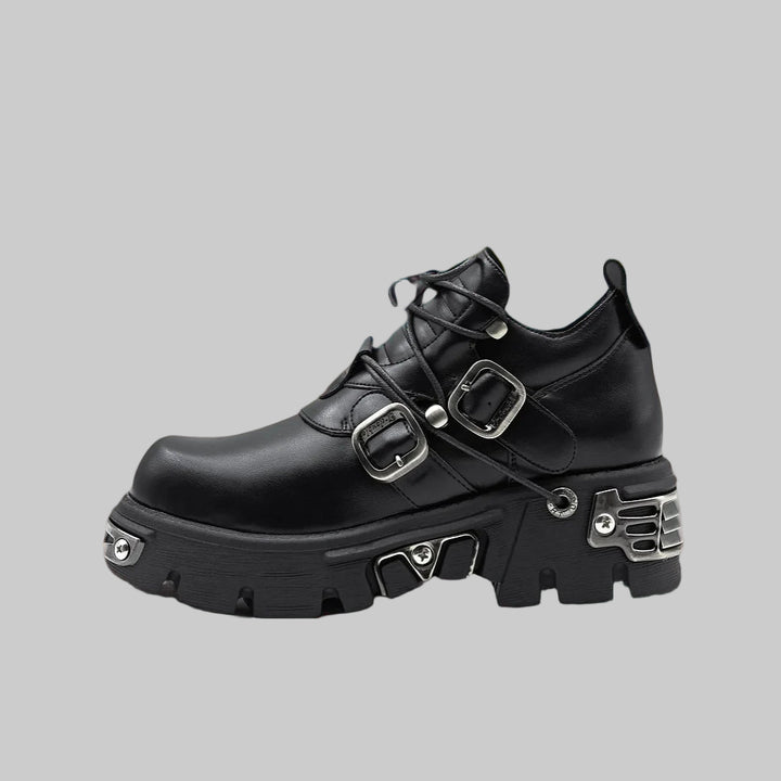 Dark Punk Unisex Gothic Metal Carve Boots