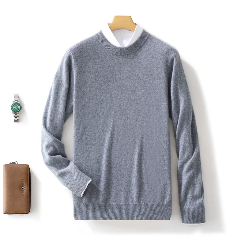 100% Pure Cashmere Thick Winter Crewneck Sweater