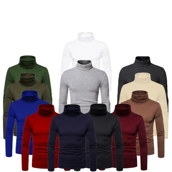 Casual Slim Fit High Collar Turtleneck Pullover