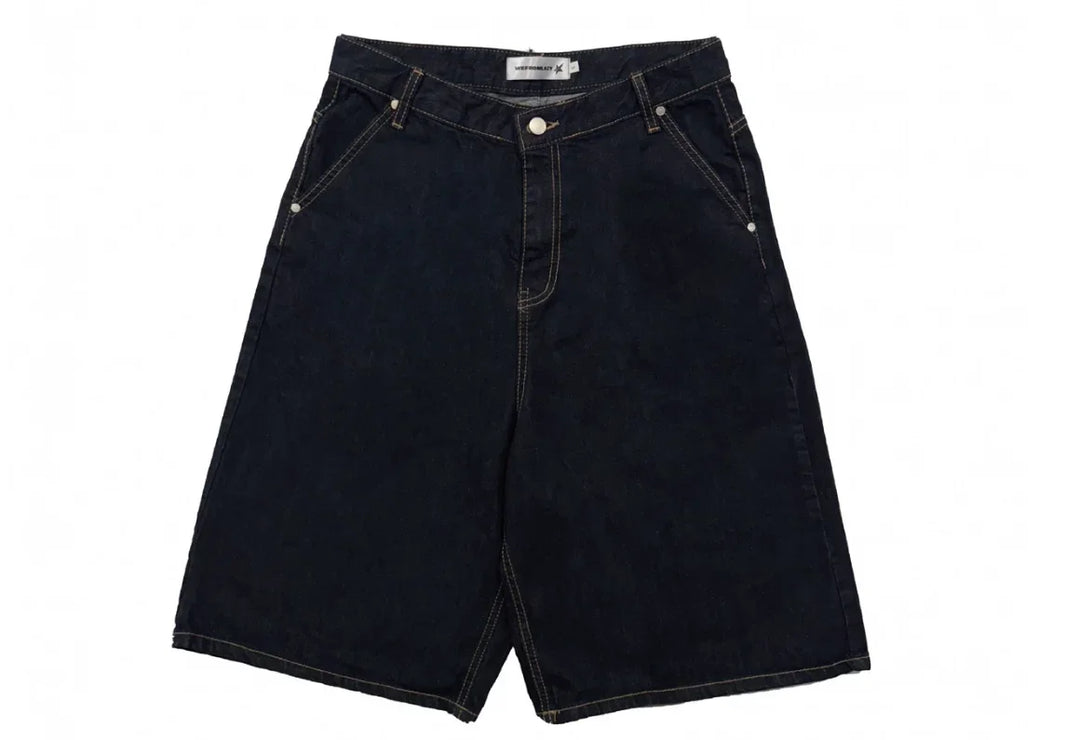 Hip hop pocket print loose Y2K denim shorts