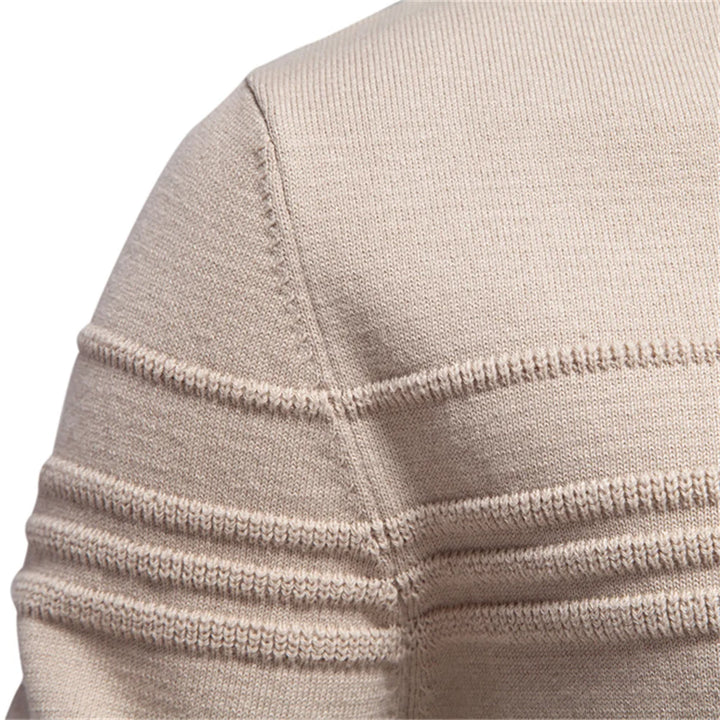 Striped Knitted Cotton Crewneck Pullover Sweater