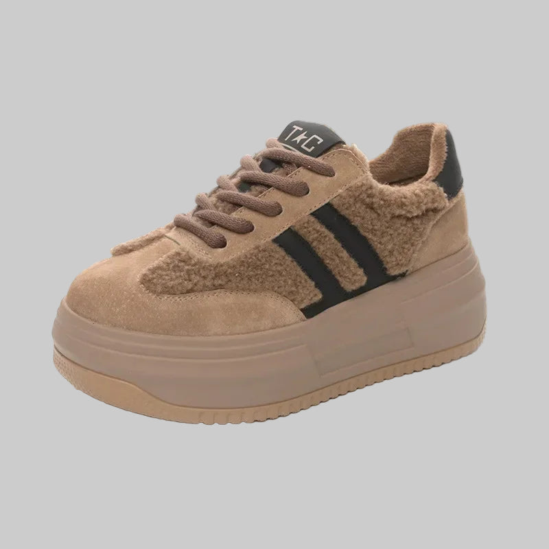 6CM Warm Plush Winter Platform Casual Shoes