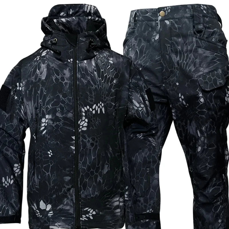 Camouflage Shark Skin Fleece Lined Soft Shell Set